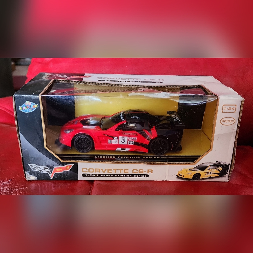 Corvette C6-R Red 1:24 Scale GM Friction Car NEW In Box BENIFITS CHARITY